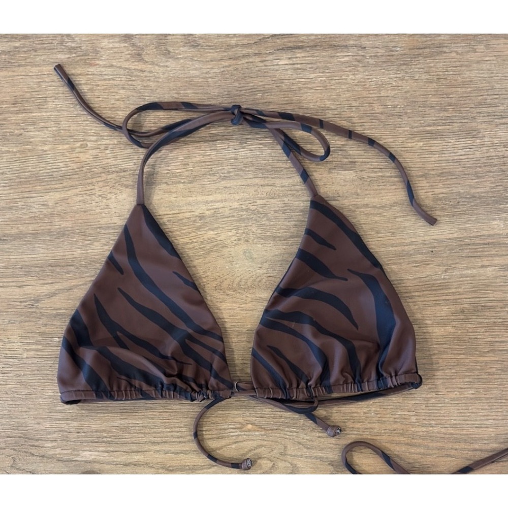 Faithfull The Brand Sundar Triangle Bikini Top-Kenya‎ Animal-Women's Size Large